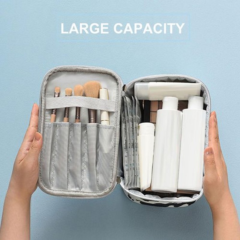 KITENROM Portable Makeup Bag Cosmetic Bags for Women Medium Pouch Case Purse Make Up Organization Waterproof (Print Cow)