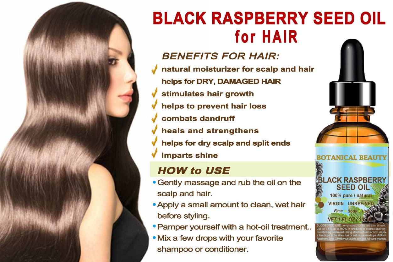 Botanical Beauty BLACK RASPBERRY SEED OIL 100% Pure Natural Undiluted Virgin Unrefined Cold Pressed Carrier Oil for Face, Skin, Hair, Lip, Nails (0.5 Fl Oz 15 ml)