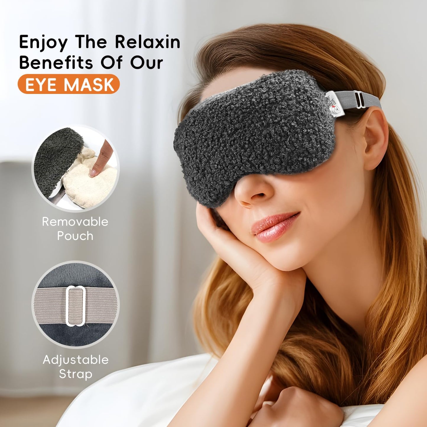 my novel things Microwavable Heating Pads for Neck Shoulders Back Pain Relief 2.3lbs with Microwavable Heated Eye Mask Warm Compress Microwave Heat Packs Neck Wrap for Stress Relief