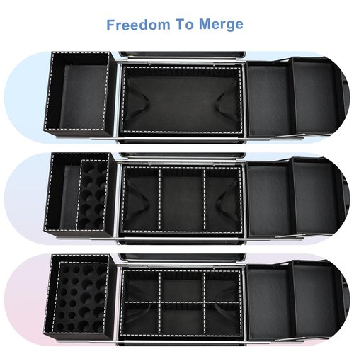 Stagiant Rolling Makeup Train Case Large Cosmetic Suitcase Trolley Makeup Luggage Storage Box 4 Tray with Sliding Rail Removable Middle Layer Swivel Wheels Salon Barber Case Traveling Cart Trunk