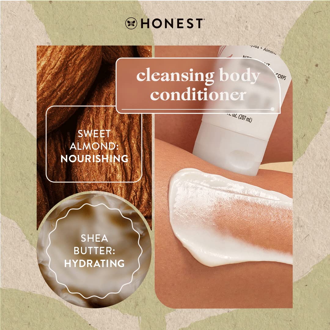 The Honest Company 2-in-1 Cleansing Body Conditioner Gentle for Baby Naturally Derived Vegan Hypoallergenic Sweet Almond Nourish 7 fl oz