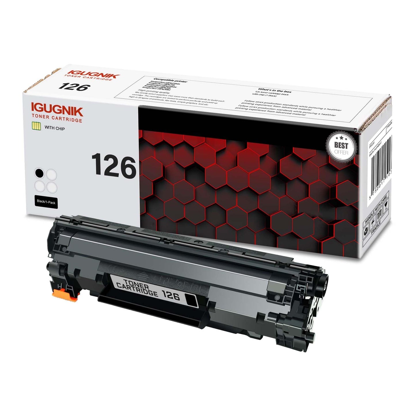 1 Pack CRG 126 Black Toner Cartridge, Compatible for Canon CRG 126 Toner Replacement for IMAGECLASS LBP6230DN IMAGECLASS LBP6230 IMAGECLASS LBP6230DW IMAGECLASS LBP6200 IMAGECLASS LBP6200D Printer