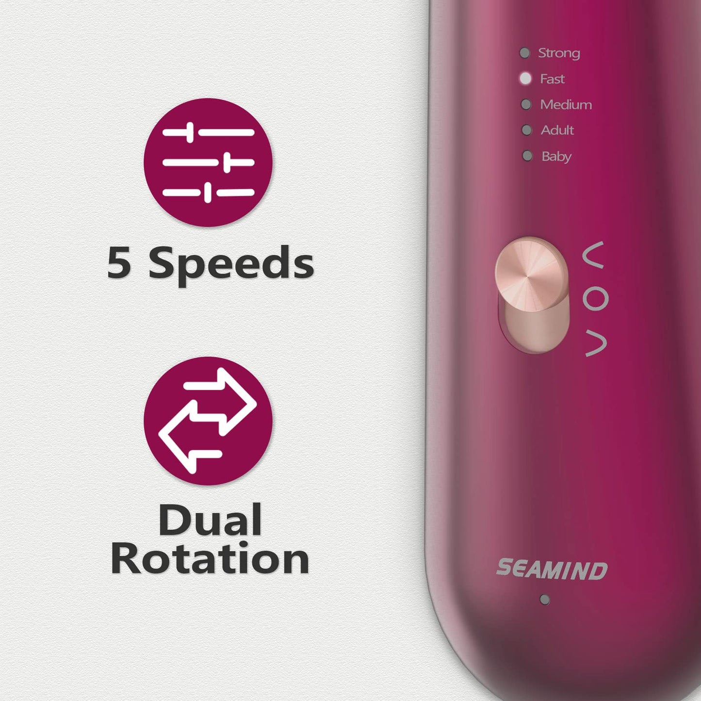 Professional Manicure Pedicure Set, Cordless Electric Nail File Kit, Rechargeable Nail Grinder for Thick Nails, 5 Speeds Hand Foot Nail Care Trimmer Buffer Tools(Red)