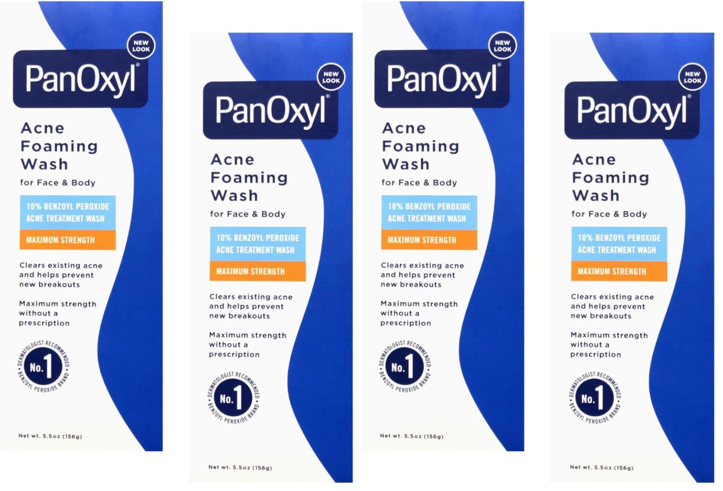 PanOxyl Acne Foaming Wash 10% Benzoyl Peroxide 5.5 oz (156 g),(Pack of 4)