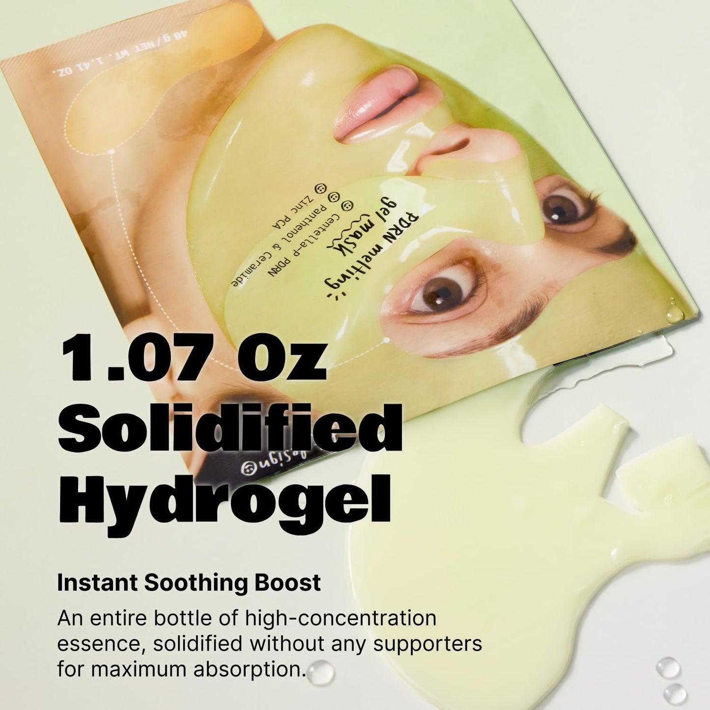 LALARECIPE PDRN Melting Hydrogel Night Mask, Centella-Derived PDRN for Skin Intense Soothing & Revitalizing, Intensive Overnight Calm Care Face Mask, Korean Skin Care (1.35 fl oz x 4ea)