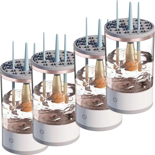 Beauty Swirl Cosmetic Brush Cleaner, The Cozy Luna Brush Cleaner, Makeup Brush Cleaner Machine, Electric Makeup Brush Cleaner, Automatic Makeup Brush Cleaner, for All Size Makeup Brush (4PCS)