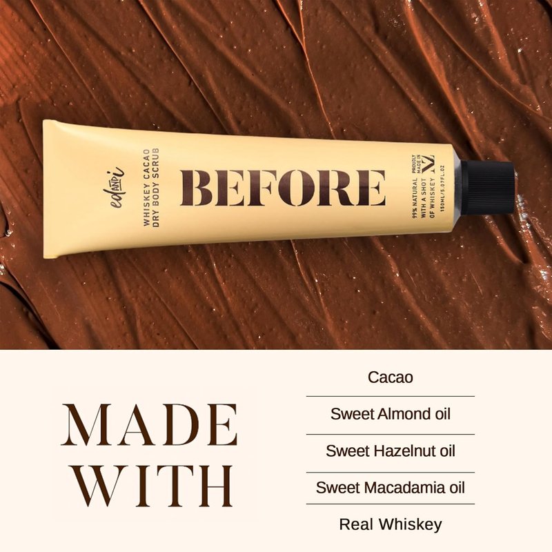 Whiskey Cacao Body Scrub - Exfoliating Dry Skin Treatment with Nourishing Oils | 5.07 oz