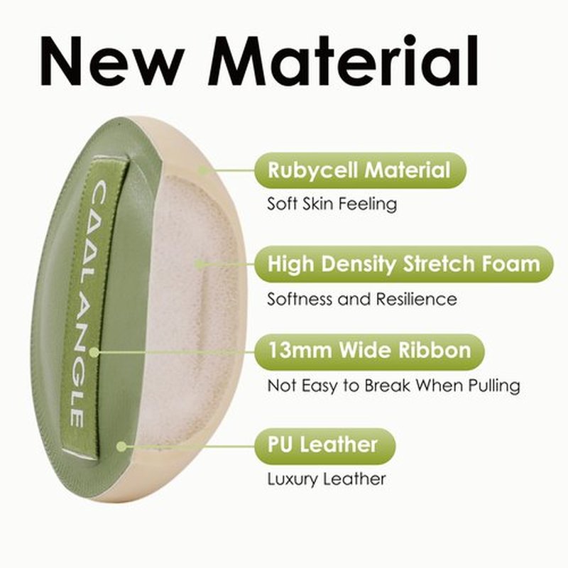 COOL-ANGLE 3Pcs Makeup Sponge Puff For Foundation Concealer And Powder, Latex Free Blender Sponge For Natural And Easy Makeup Soft Long-lasting And Beginner-friendly, Green, Medium