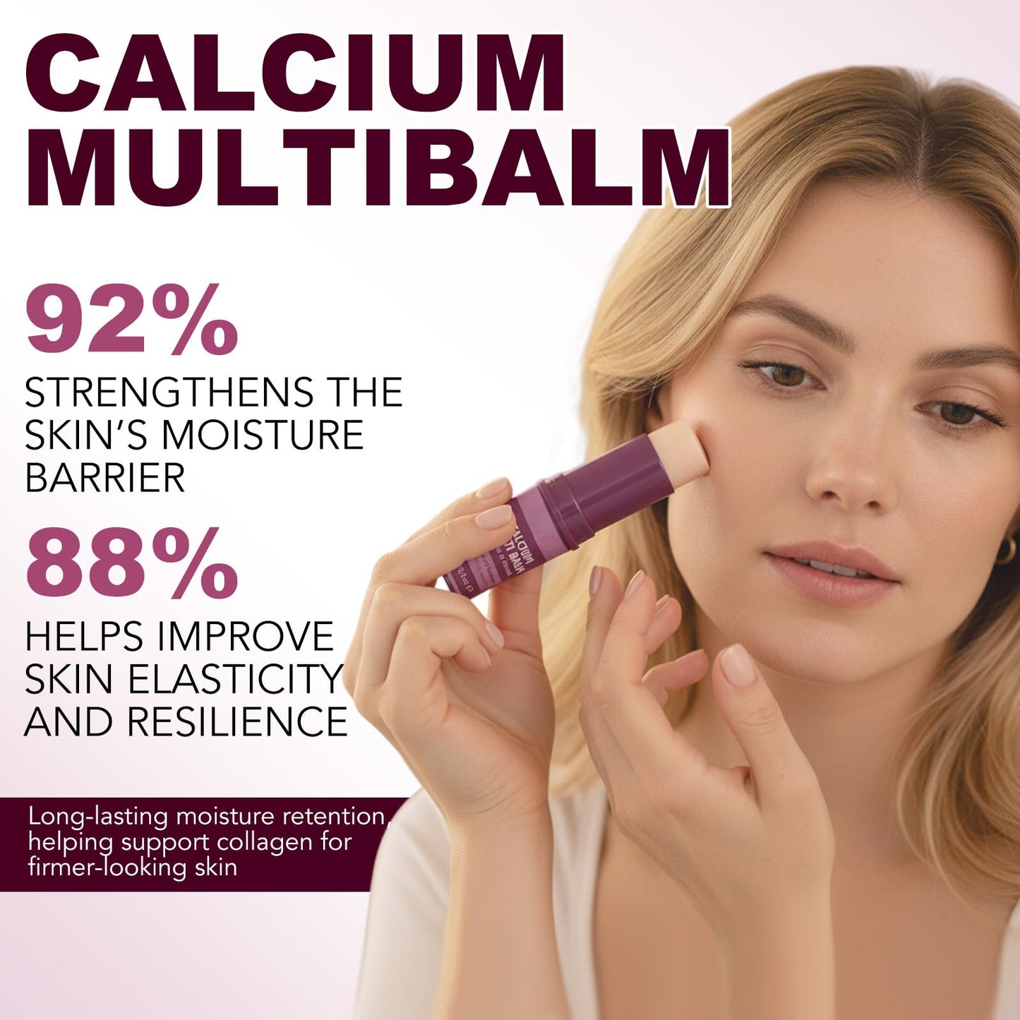 BKKTfBWK Collagen Infused Solid Moisturizing Balm Stick – Portable Skincare for Instant Hydration & Soothing, Improves Elasticity & Youthful Glow, Travel-Friendly Face & Body Balm, 1PC
