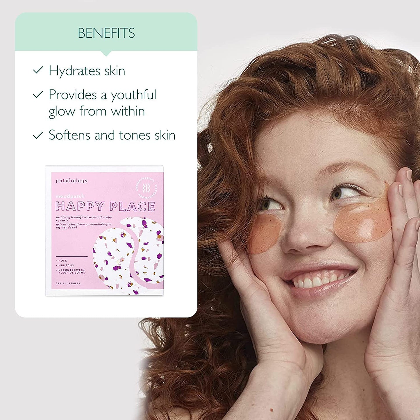 Patchology Happy Place Eye Patches for Puffy Eyes & Dark Circles | 5pk