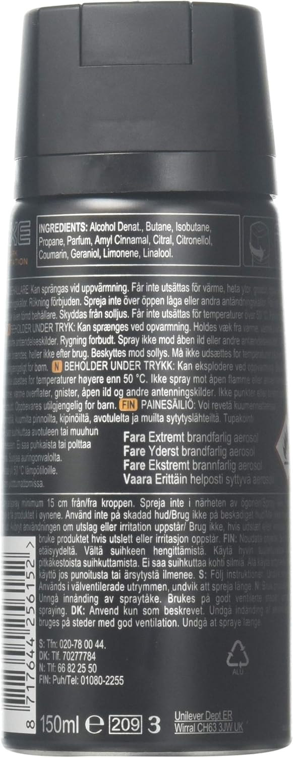 Axe Dark Temptation Body Spray 4 oz - 4 Pack | Long-Lasting Men's Fragrance