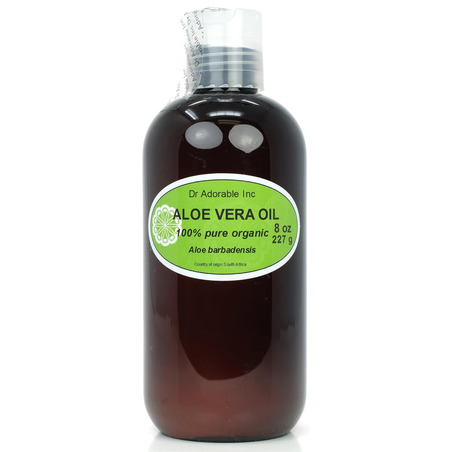 Dr Adorable - 8 oz - Aloe Vera Oil - Natural Organic (Amber Bottle)