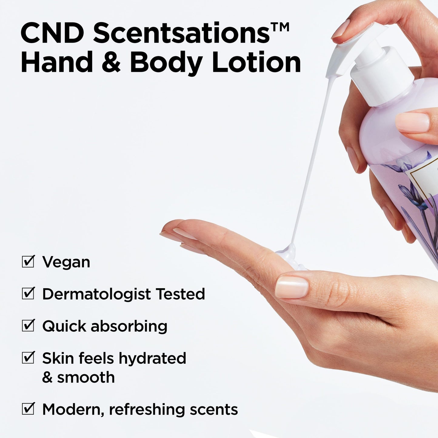 CND Scentsations Hand & Body Lotion, Deep Moisturizing and Hydrating Formula for Dry Damaged Skin, Dermatologically Tested, Strawberry & Prosecco, 8.3 fl. oz