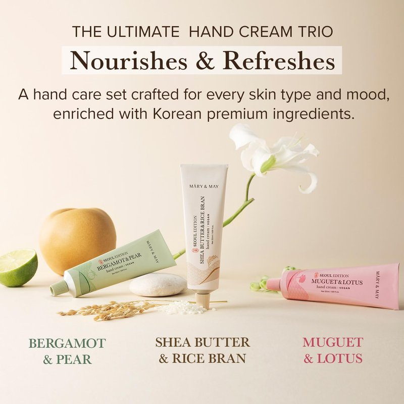Shea Butter & Rice Bran Hand Cream | Nourishing Vegan Moisturizer for Soft, Healthy Hands - 1.69oz - Korean Fragrance-Free