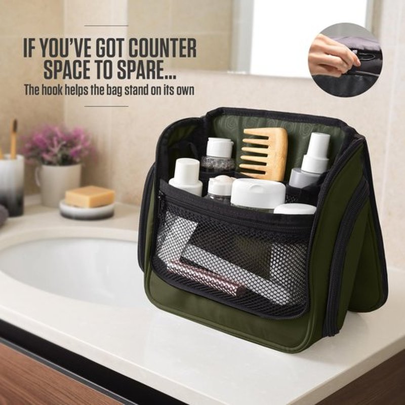 VENTURE 4TH Hanging Travel Toiletry Bag for Women & Men - Travel Organizer with Expandable Compartments & Removable Clear Pouch for Toiletries (Forest Green)