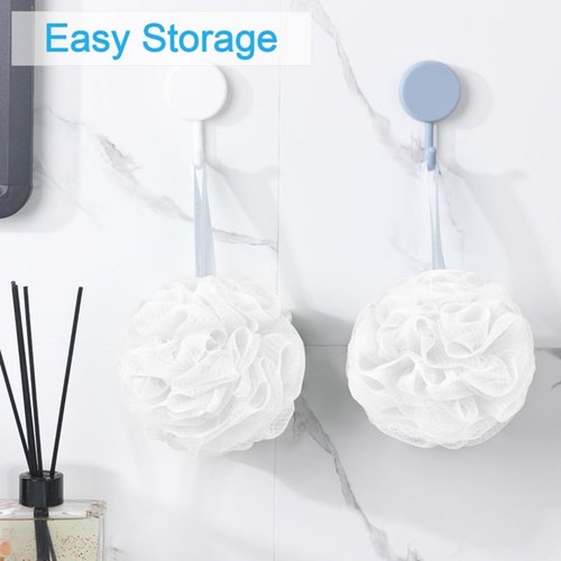 AmazerBath Loofah Sponge 75g/Piece, Exfoliating Bath Sponge Body Scrubber - Loofa Set of 4 - Snow White, Large