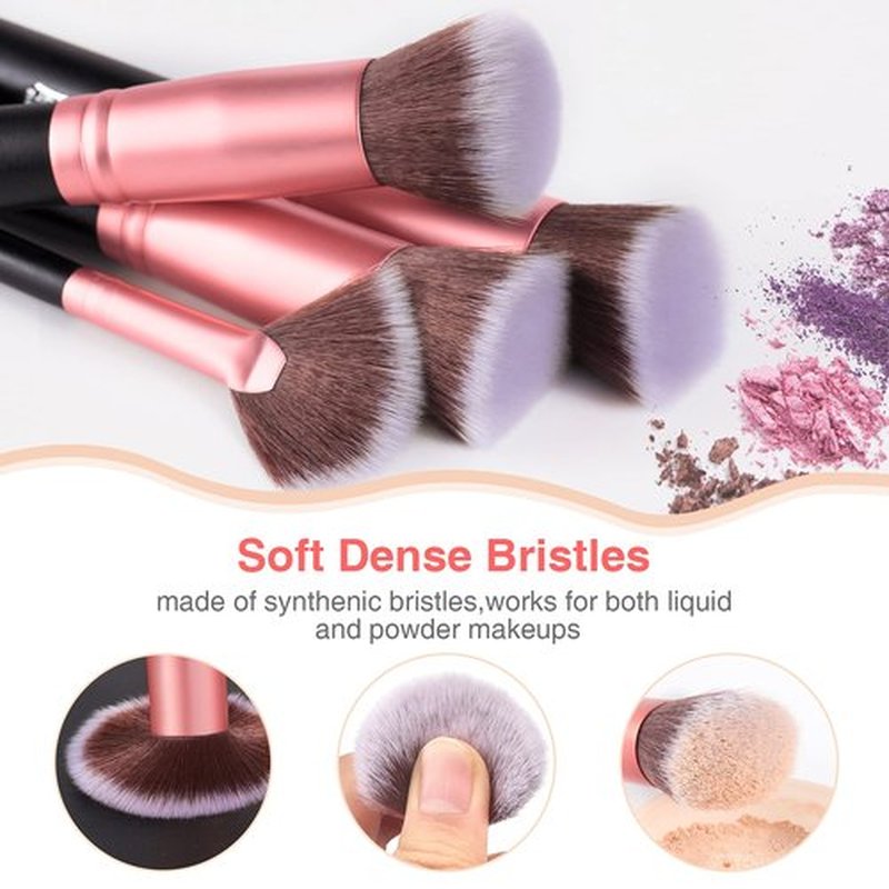 Makeup Brushes Makeup Brush Set - 16 Pcs BESTOPE PRO Premium Synthetic Foundation Concealers Eye Shadows Make Up Brush,Eyeliner Brushes(RoseGold) (Pack of 2)