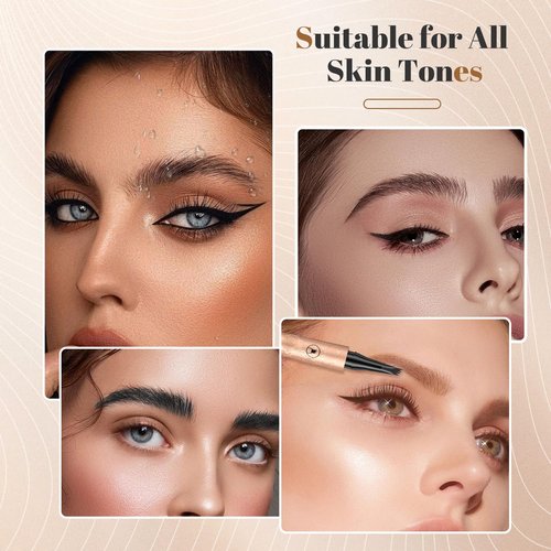 3D Microblading Eyebrow Pencil 4 Fork Tip, 2PCS Magic Eyebrow Pencil Precise Brow Pen Microblading Eyebrow Pencil, Waterproof Eye Brown Makeup Long-Lasting Eyebrow Pencil Stay on All Day (Gray)