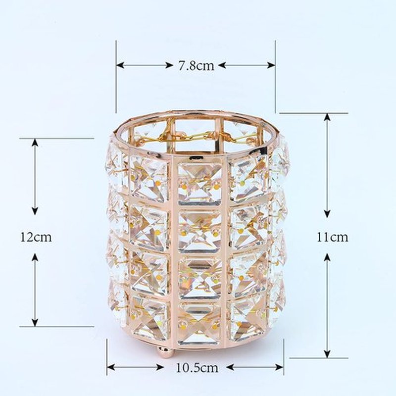 LUGUNU Makeup Brush Holder Organizer Crystal Vanity Decor Bling Personalized Comb Brushes Pen Storage Box Container (Crystal Pot)