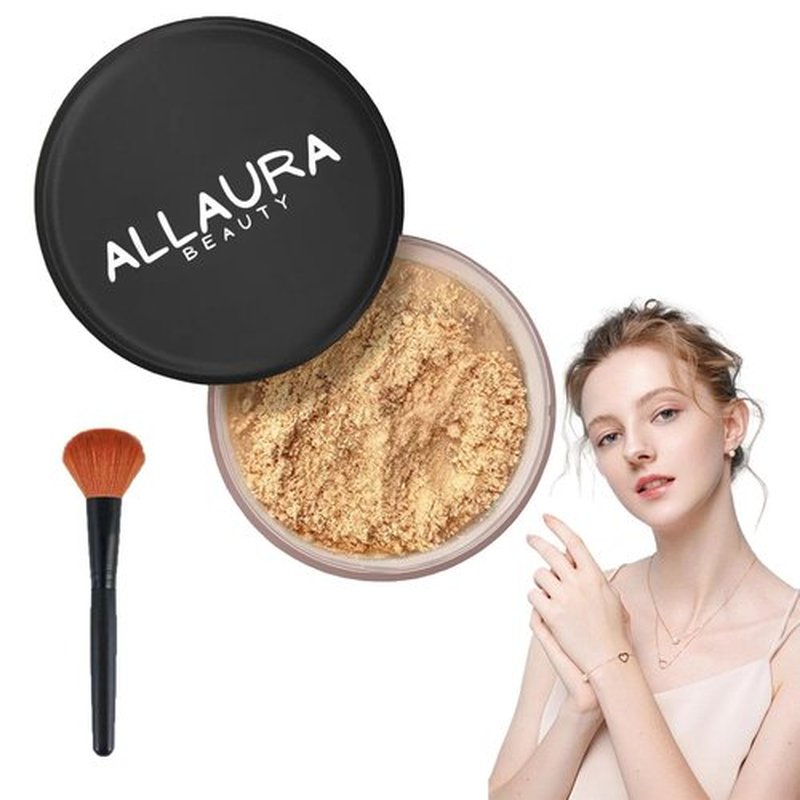 Beauty Blurring Powder, Translucent Loose Powder for All Skin Tones, Matte Finish, Waterproof, Oil Control, Compact, Setting (Sweet Honey - For Medium to Dark skin tones, Matte)
