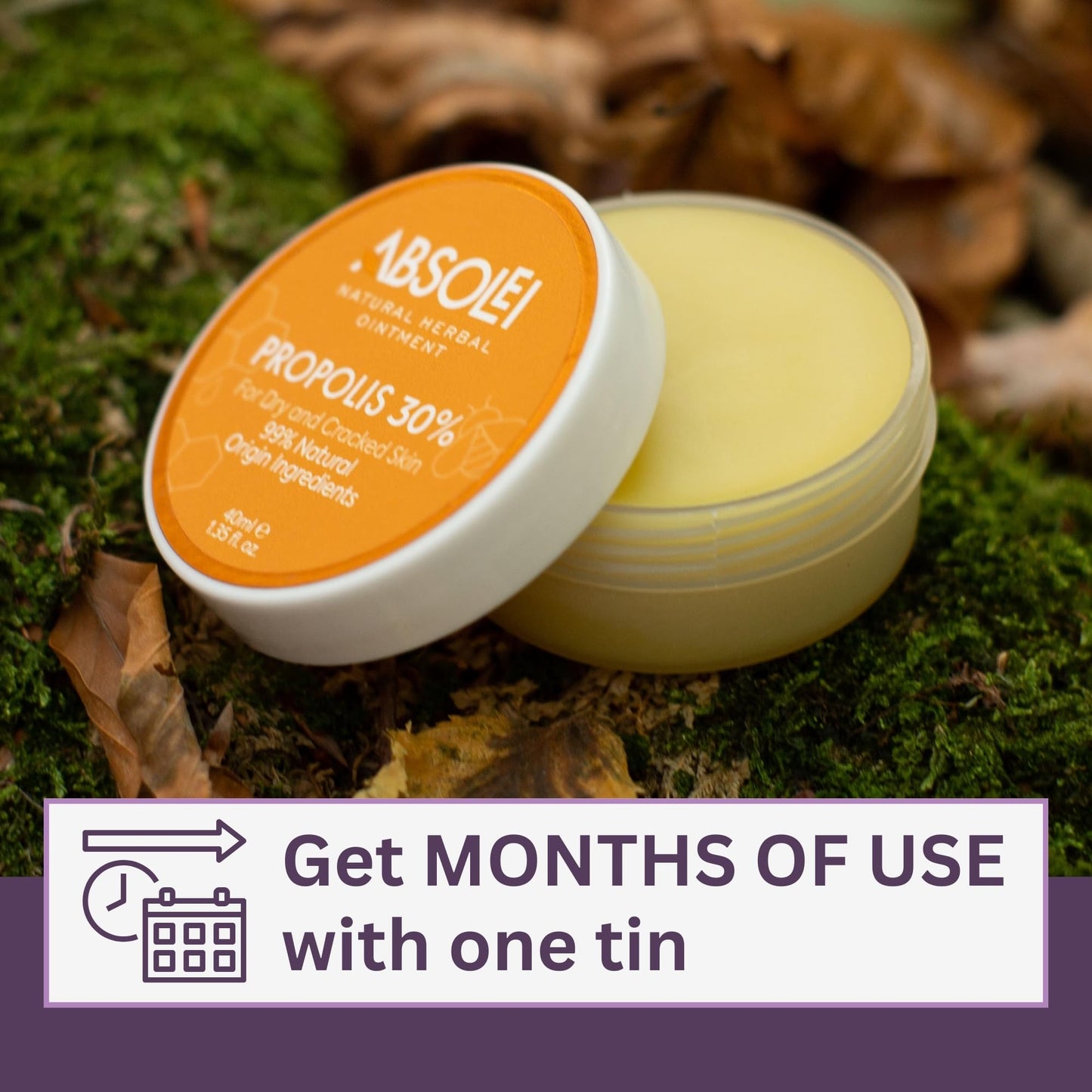 ABSOLEI Propolis Ointment, Natural 30% Propolis Ointment for Itchy, Dry and Cracked Skin, 1.35 fl oz