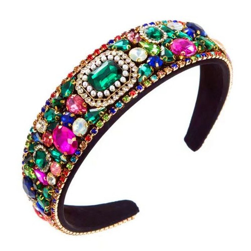 MUQINGWAN Fashion Women's Headband, Gorgeous Retro Crystal Rhinestone Headband, Hair Accessories for Women and Girls, 1 Count (Pack of 1)