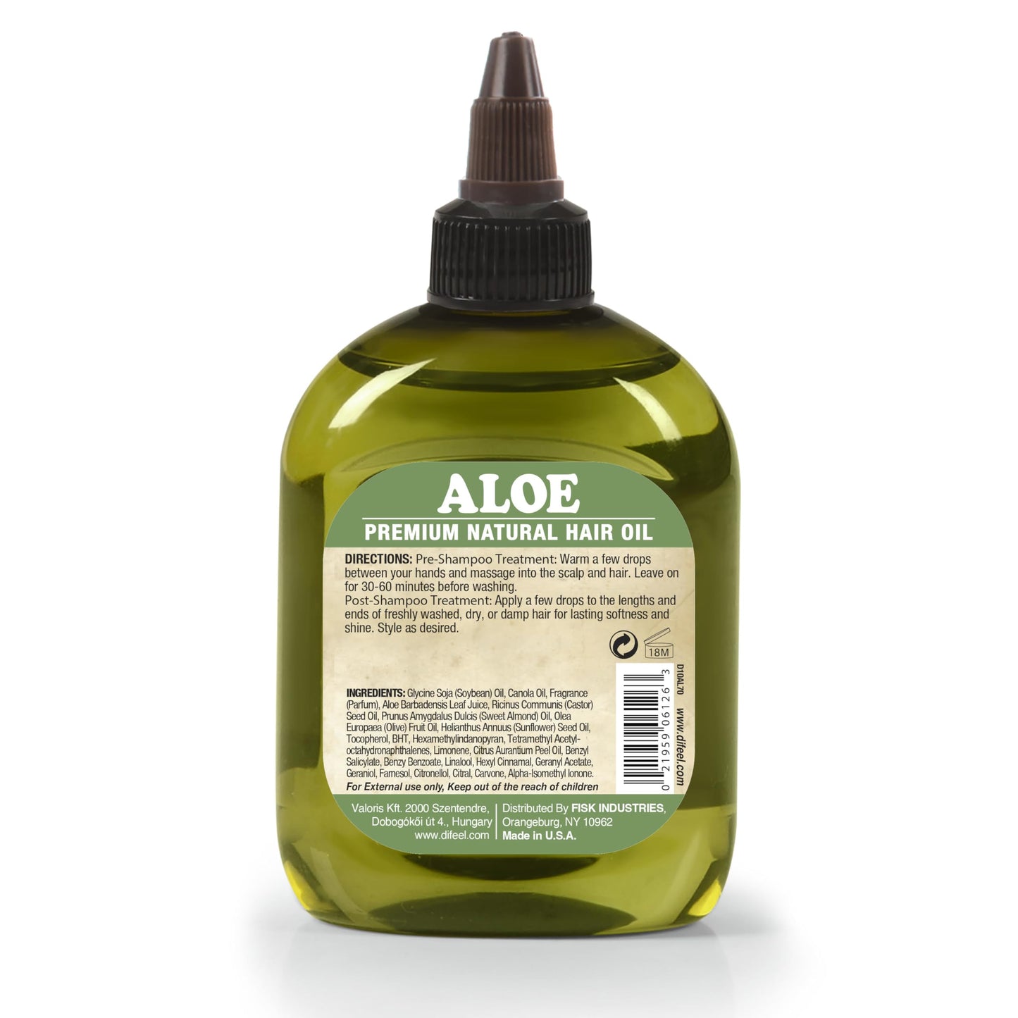 Difeel Aloe Premium Hair Oil 7.1 Ounces - Ultra Hydrating Aloe Vera Hair Oil for Natural Hair, Ideal for All Hair Types, Improves Softness, Smoothness & Shine