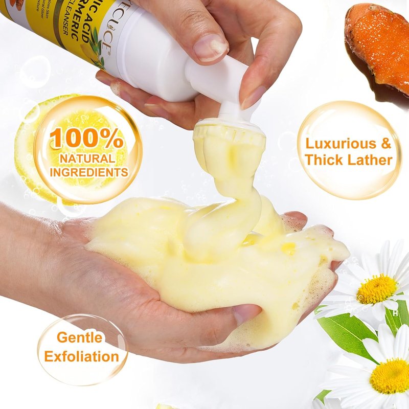 Turmeric Cleansing Mousse | Kojic Acid Facial Cleanser for Firming Skin & Deep Pore Cleanse - 150ML