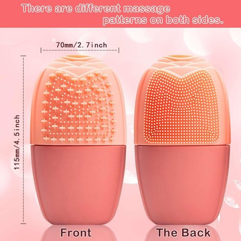 XHJRI Ice Face Roller Massager,Ice Cube Roller for Face, Eyes and Neck Naturally Conditioning and Skin Care,De-Puff Eye Bags,Reduce Migraine Pain,Reusable Massage Silicone Ice Mold (New Pink)