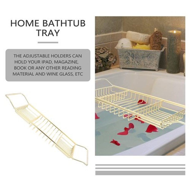 Stainless Steel Shower Tray: European Style Extendable Bathtub Tray for Luxury Bath Stainless Steel Over The Tub Bath Tray for Bathroom Accessories