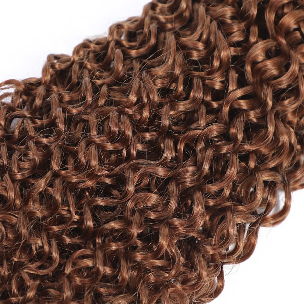 30 32 34 Inch DiexrLamx Hair Color #30 Bundles Human Hair Light Brown Curly Bundles Brazilian Virgin Hair 3 Bundles Color #30 Kinky Curly Human Hair Bundles Brown Bundles Hair Weave