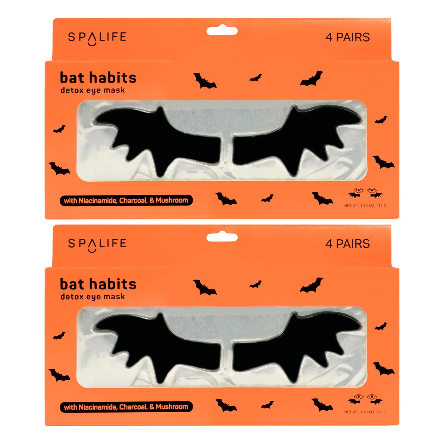 SpaLife Beauty Halloween Hydrogel Under Eye Patches | Eye Patches for Dark Circles | Halloween Gifts for Women | Cooling Undereye Patches for Puffy Eyes with Niacinamide, Charcoal & Tremella | 8 Pairs