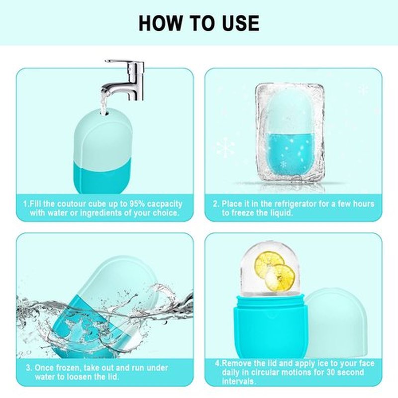 Ice Roller For Face and Eye, Ice Facial Roller Massage Shrink Pore Skin Care Tools, Reusable Ice Stick Remove Dark Circle, Ice Face Mold Sphere Face Ice Cubes for Brighten Lubricate Fine Lines Blue