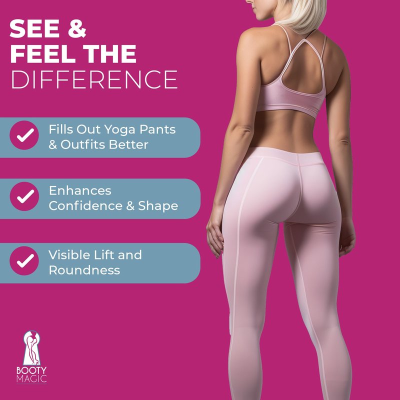 Booty Magic Butt Enhancement Cream - 6.0oz Butt Cream for Bigger Butt, Booty Cream Bigger Booty with Maca Root Extract, Pueraria Mirifica, Aloe Vera for Volume, Roundness and Softness