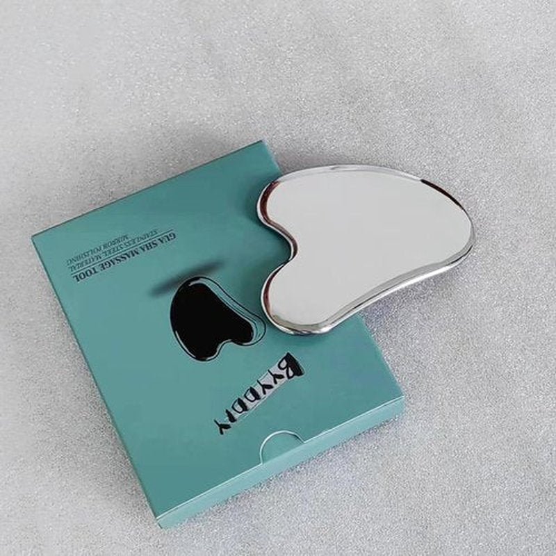 BYYDDIY Stainless Steel Gua Sha Facial Tools, Metal Gua Sha for Face,Tighten Skin Massage, Guasha Beauty Tool for Body Eyes (W-s)