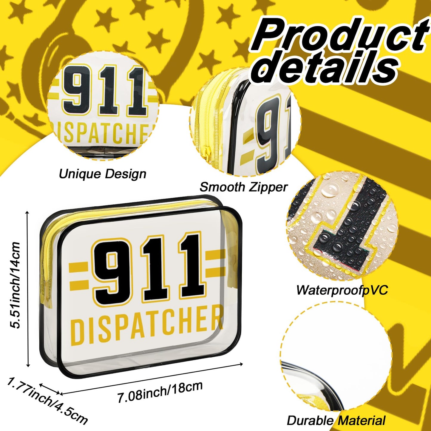 Sunnymove 12 Pcs 911 Dispatcher Gifts for Women Makeup Bags Bulk Telecommunicator Week Party Favor 911 Operator Emergency Dispatchers Accessories First Responder Office Employee Appreciation Gifts