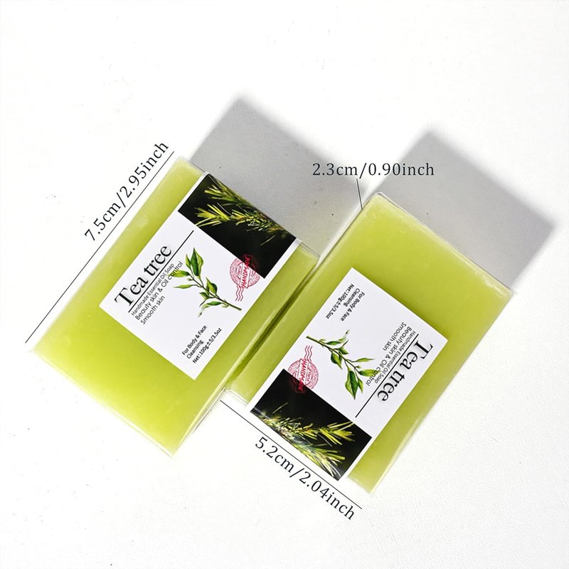 Handmade Essential Oil Soap - Exfoliating & Moisturizing Tea Tree Cleansing Bar for All Skin Types | Deep Cleansing Face & Body Wash