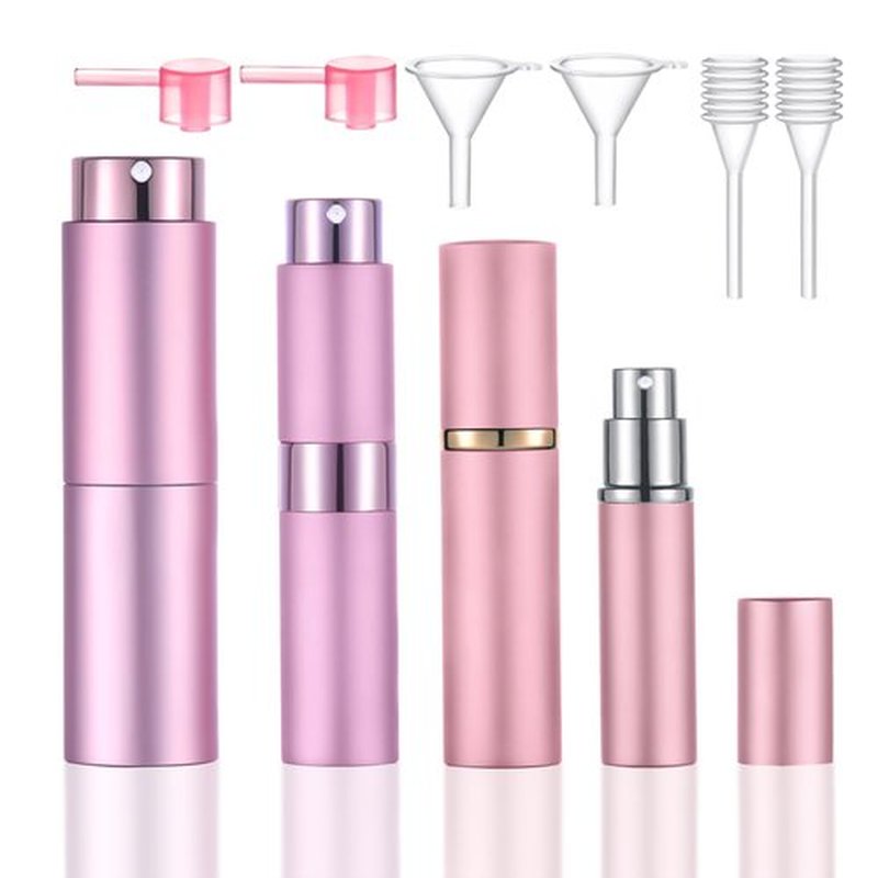 Yikimyfo 4 Pcs Atomizer Sprayer for Perfume, 6/8/10/20ml Perfume Refill Bottle Cologne Travel Bottle Refillable Perfume Bottle Fine Mist Fragrance Atomizer Perfume Spray Bottle for Travel