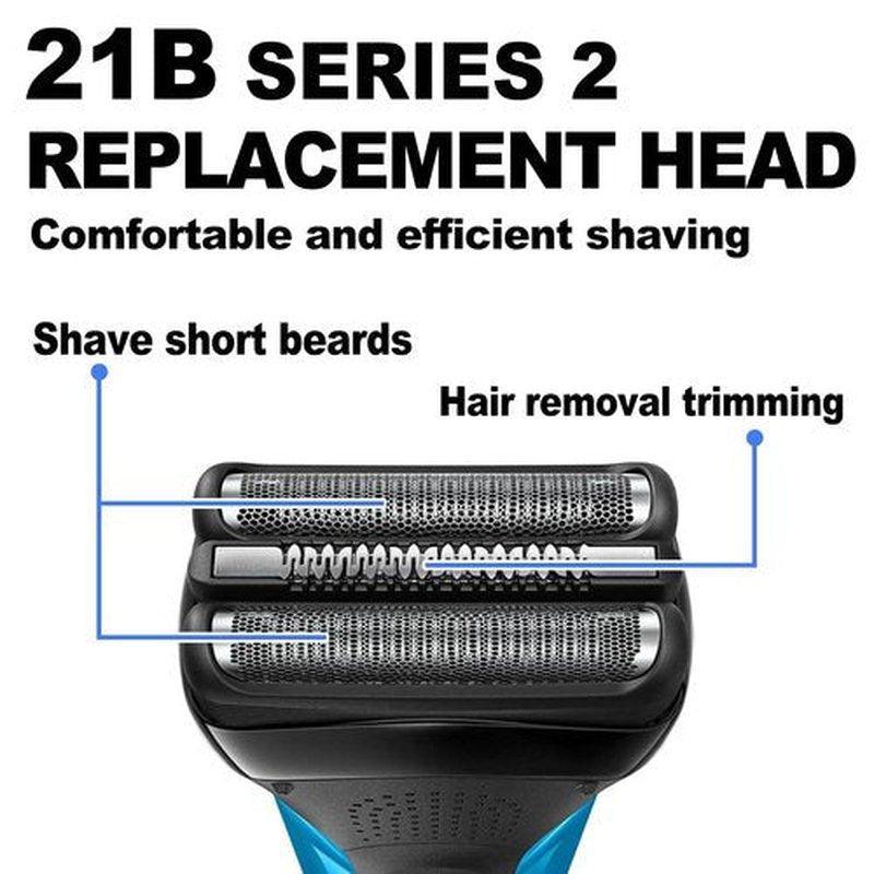 21B 2PCS, Series 3 21B Electric Shaver Replacement Head Compatible, 21B Replacement Electric Shaver Heads for Men Razor Shaving Blades Fit for Braun Series 3: 3040s 3000s 3050cc 3010s 3070cc 3080s