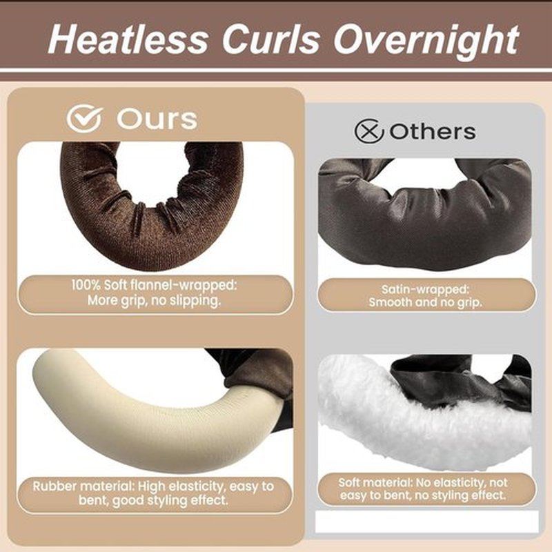 Heatless Blowout Rods,Large Heatless Hair Curler for Overnight Curls, 3pcs Flexible Blowout Rods with Satin Hair Bonnet, Hair Curlers to Sleep In,Thick Curling Rod Curlers