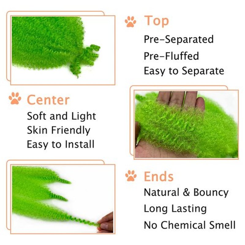 Marley Twist Braiding Hair, Pre-Separated Springy Afro Twist Hair Kinky Twist Crochet Hair Braids for Distressed Soft Locs Spring Twist Hair for Women (Green#, 12 Inch(Pack of 3))