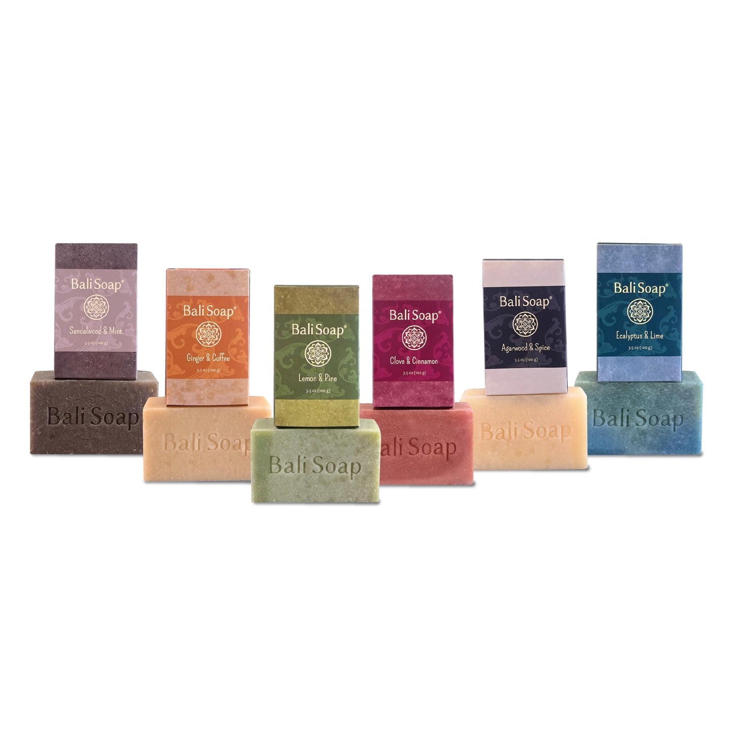 Bali Soap Natural Men’s Soap Gift Set - 6 Pack Handmade Cold Process Bar Soap for Men, Masculine Wood & Spice Scents - for Father’s Day, Birthday, Holiday