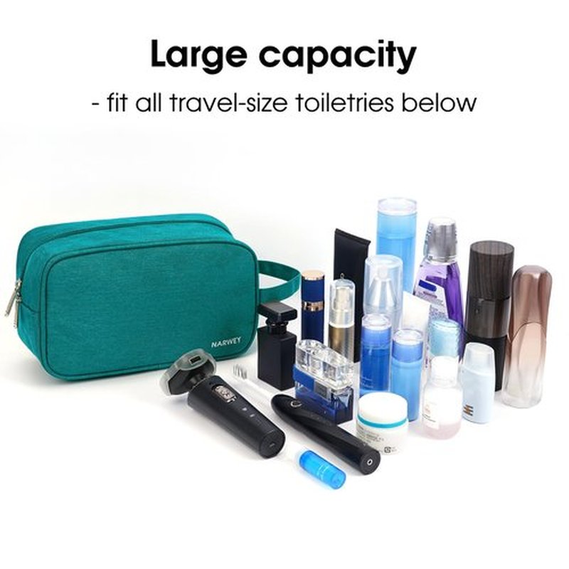 Narwey Travel Toiletry Bag for Men and Women Traveling Dopp Kit Shaving Bag for Toiletries Accessories (Teal)