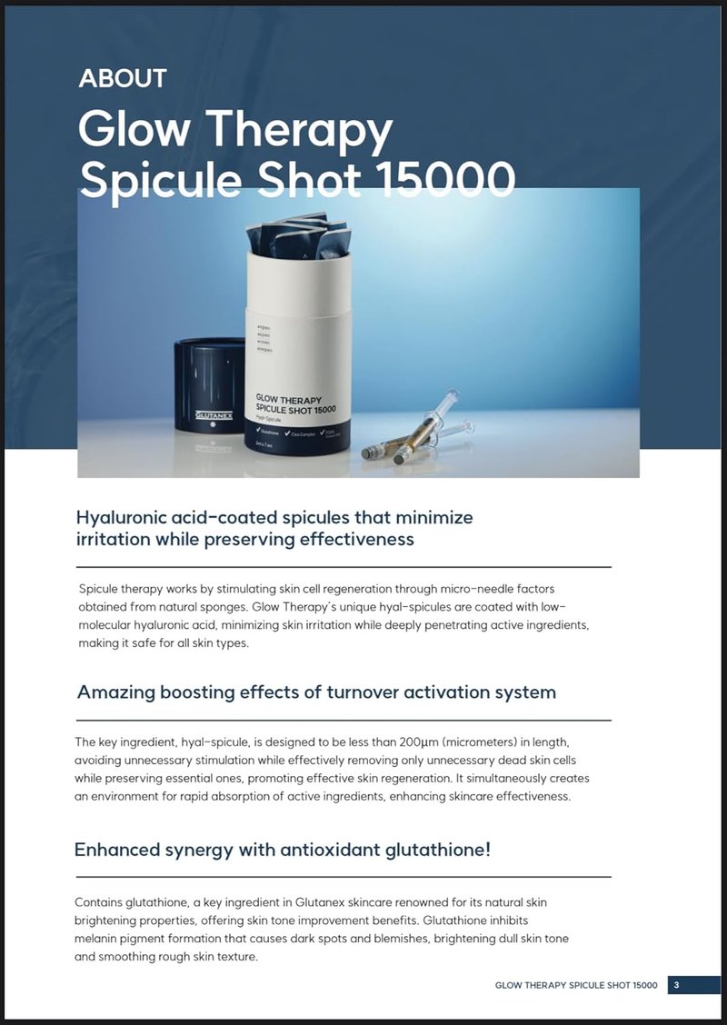 Glow Therapy Spicule Shot - 15000mg | 7 Syringes for Skin Rejuvenation