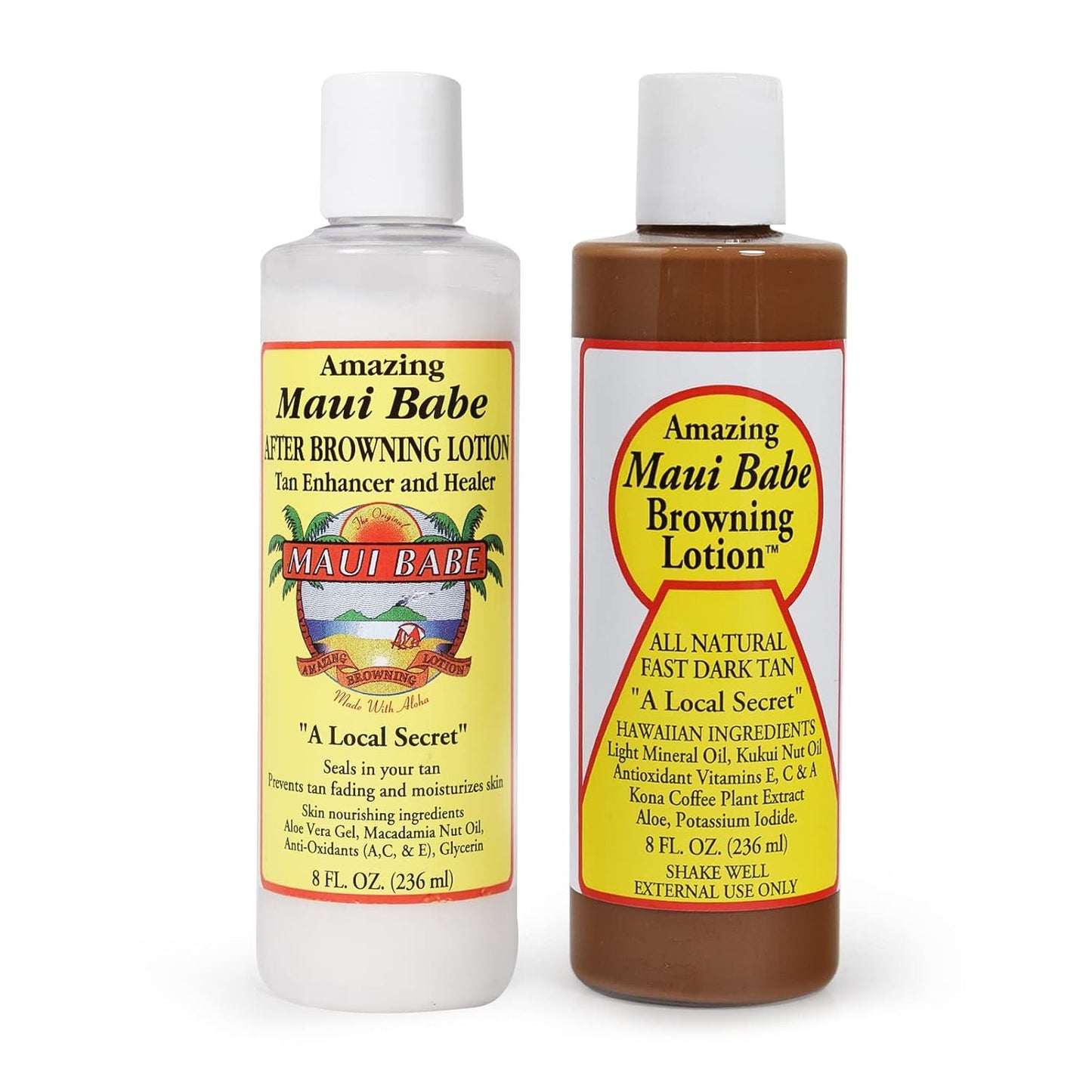 Maui Babe Browning Lotion - Achieve a Perfect Sun Tan | 8 Ounces, 2-Pack