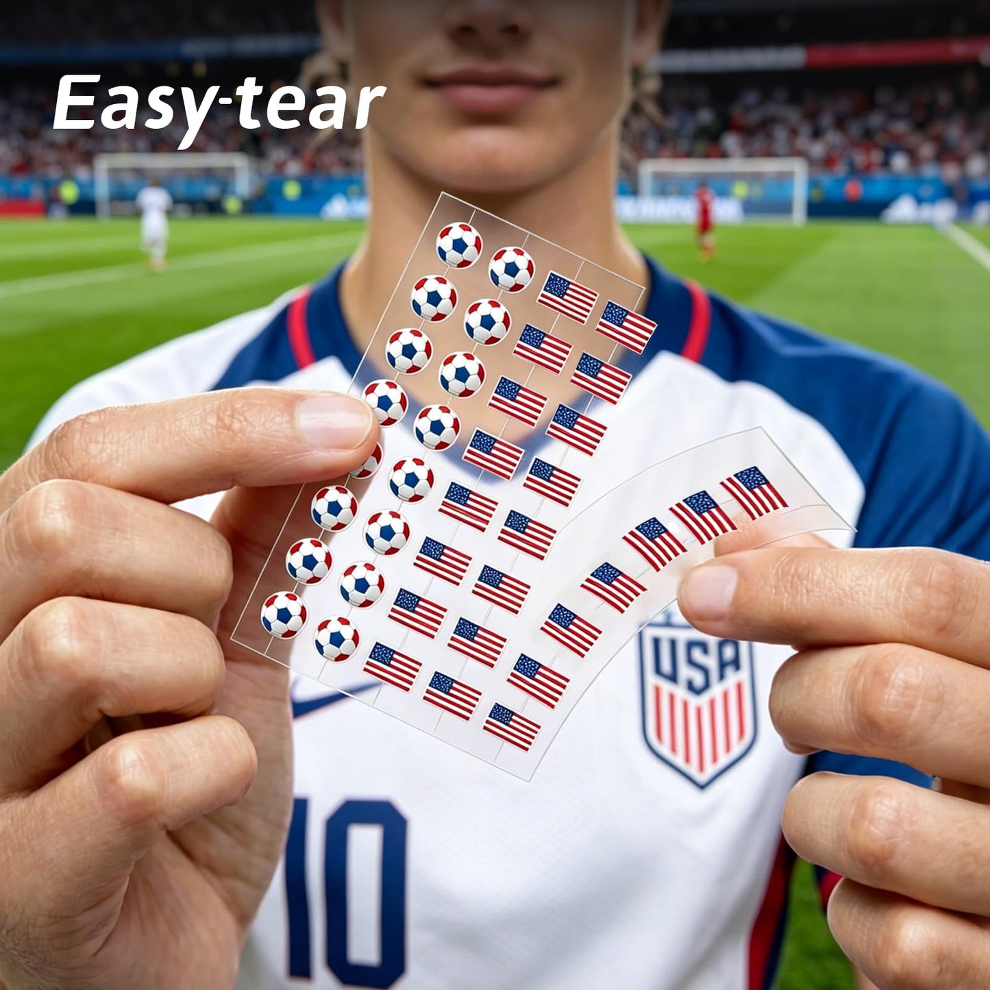 Anchiray American Flag & Soccer Design Hydrocolloid Pimple Patches for Face - Fun USA Face Patches for Game Day, World Cup & Party - Camouflages Blemishes, Absorbs Acne Overnight, 80 Counts
