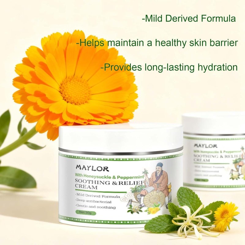 Soothing Moisture Cream for Sensitive & Dry Skin - Fragrance-Free Hydrating Lotion | 1.06 oz