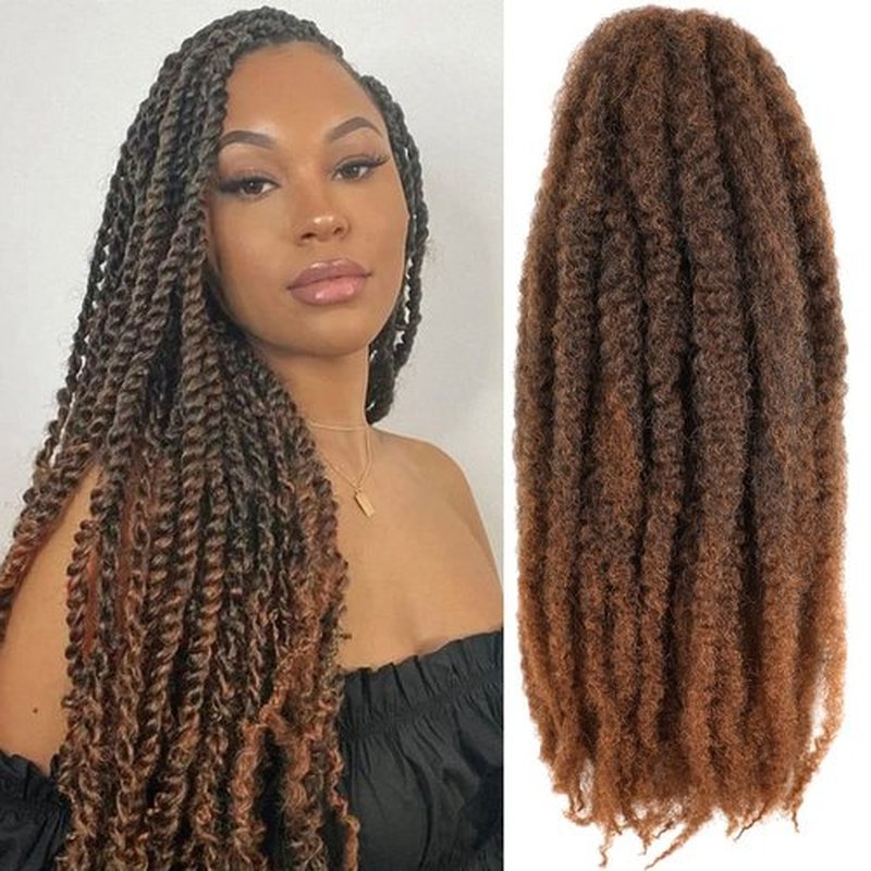 6 Packs Marley Twist Braiding Hair 26 Inch Marley Hair Crochet Braids Long Afro Kinky Synthetic Kanekalon Fiber Marley Hair For Twists Braiding Hair Extensions(26inch，T30)
