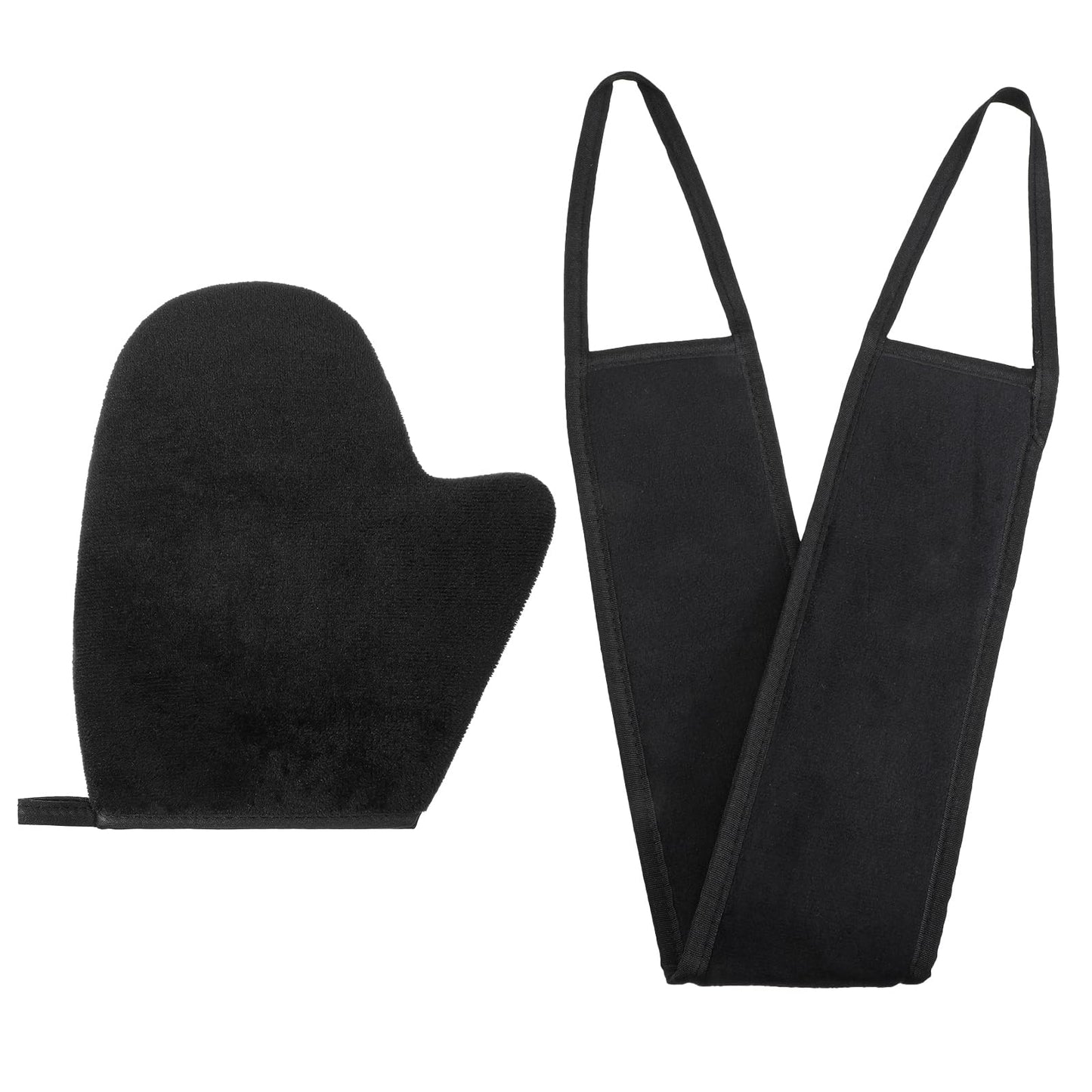 Self Tanning Mitts, Back Self Tanner Applicator Double Sided Reusable Sunless Tanning Mittens 4 in 1 Tanner Gloves with Thumb for Tan Lotion
