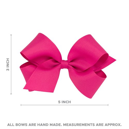 Wee Ones Girls' Classic Grosgrain Hair Bow on a Wrapped Headband, Stylish For All Hair Types, Medium Bow, Gray